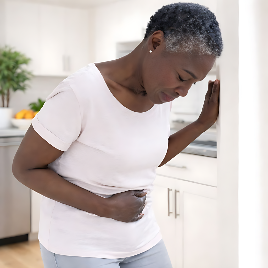 Bloating after meals causing abdominal discomfort in everyday life