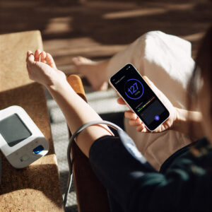 Monitoring blood pressure at home using a digital device as part of a healthy lifestyle